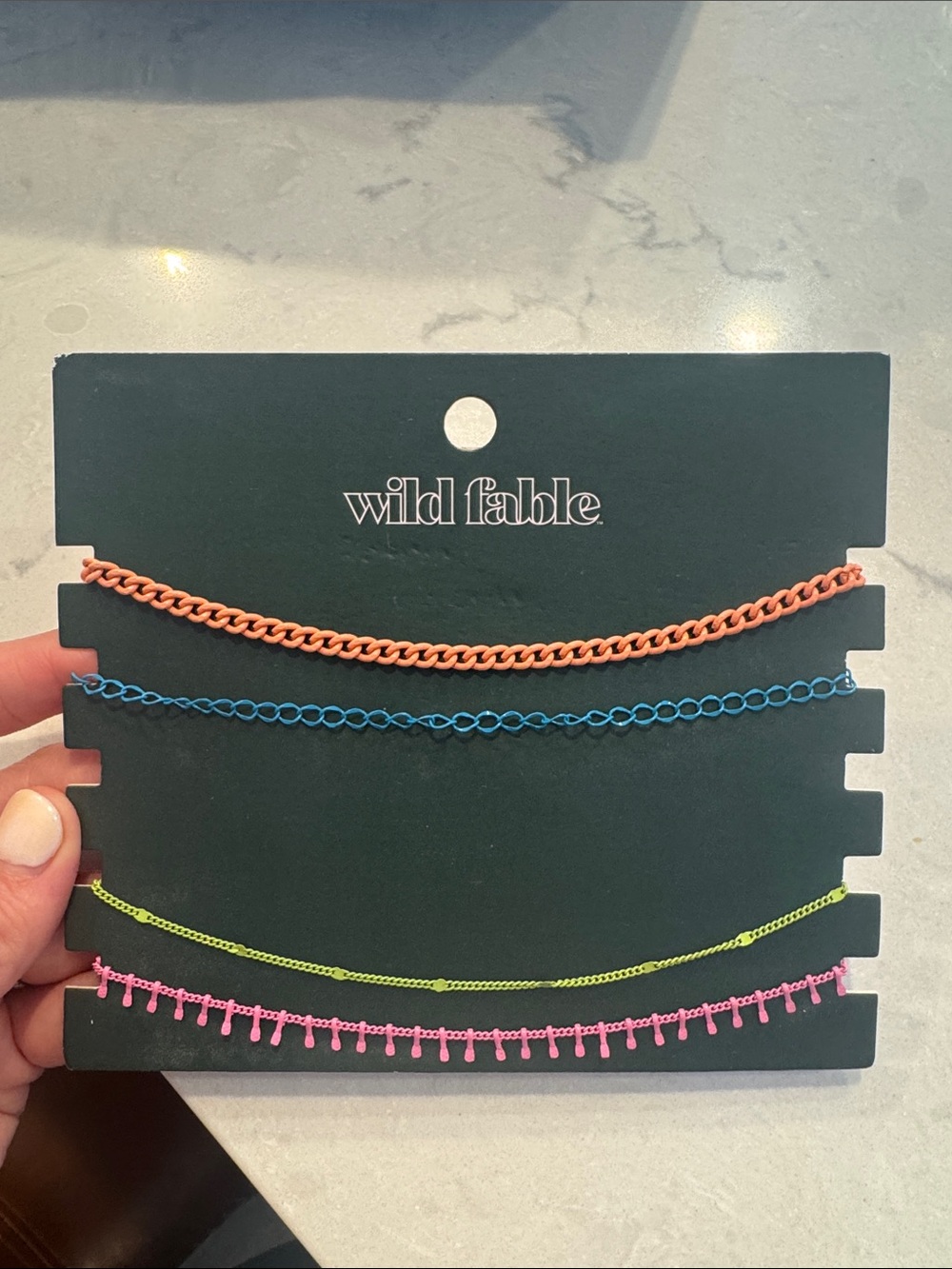 wild fable Bright Coral, Teal, Neon Green & Hot Pink Choker Set
